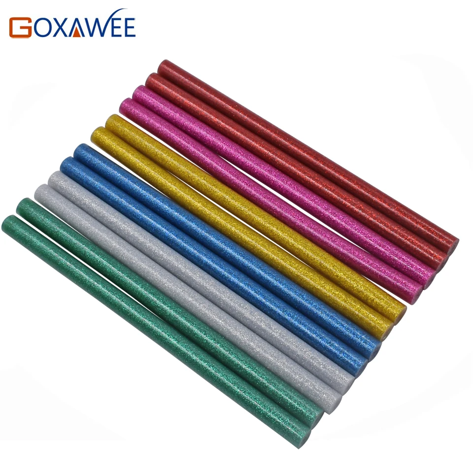 

GOXAWEE 30pcs 7/11mm Colorful Hot Melt Glue Sticks For 20W 80W Electric Glue Gun Craft DIY Hand Repair tools