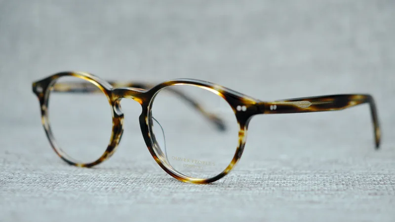 Брендовые круглые очки, оправа для мужчин/женщин, OV5241, винтажные оптические очки Elins, близорукость, оправа oculos de grau, оправы для очков - Цвет оправы: Strip brown