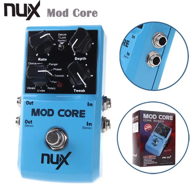 NUX MOD Core Guitar Effect Pedal 8 Modulation Effects Preset Tone Lock
