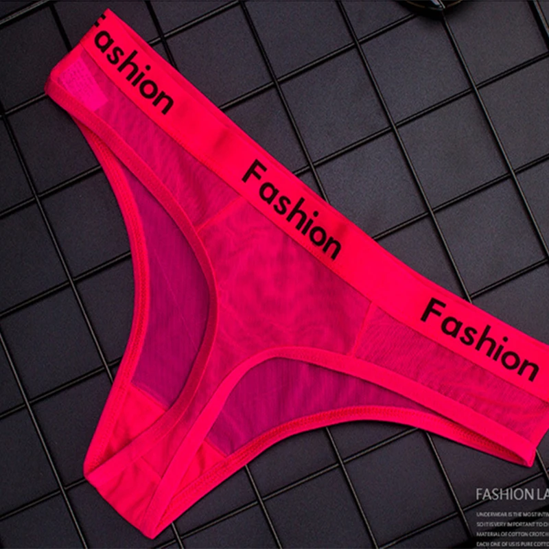 

Summer Wrap Design Women Sexy Cotton Mesh Transparent Lace Panties Thongs Ultra-thin mesh Seamless Briefs Panty Underwear