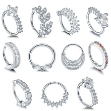 Brinco de argola aberta de cobre daith, 1 peça, 20g, clique hélix, cz, pedra, cartilagem, brinco de septo, orelha piercing joias da moda