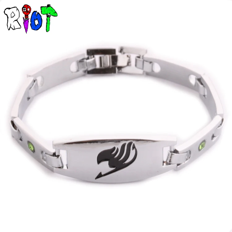 Горячая аниме Fairy Tail Браслет Аниме серебряный сплав Браслеты Мужская Шарм ювелирных изделий Косплэй Интимные аксессуары металлический браслет-цепочка