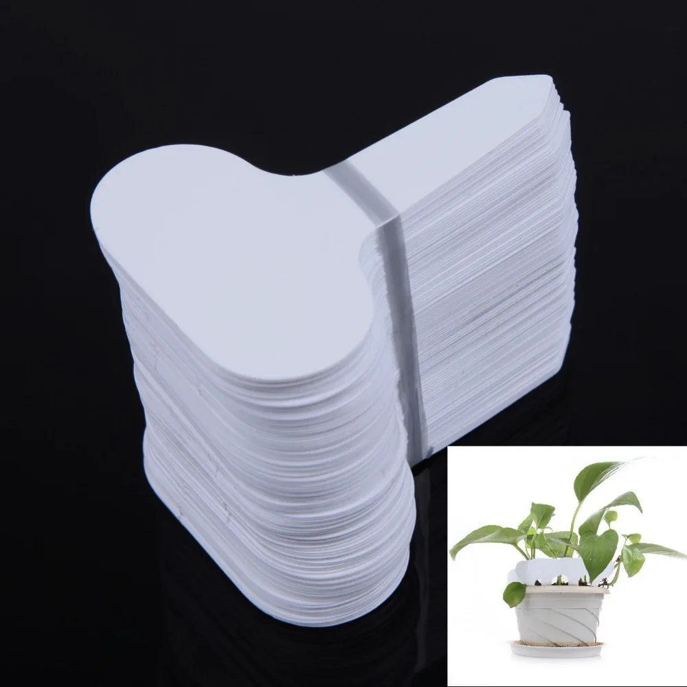 100 Plant T Type Garden Nursery Plastic Name Tags Markers Labels 