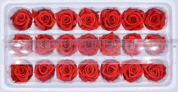 

Diy Preserved Flowers 21pcs/lot Flowers 2-3cm Wholesale Immortal Red Rose Long Life Material Artificial Flower