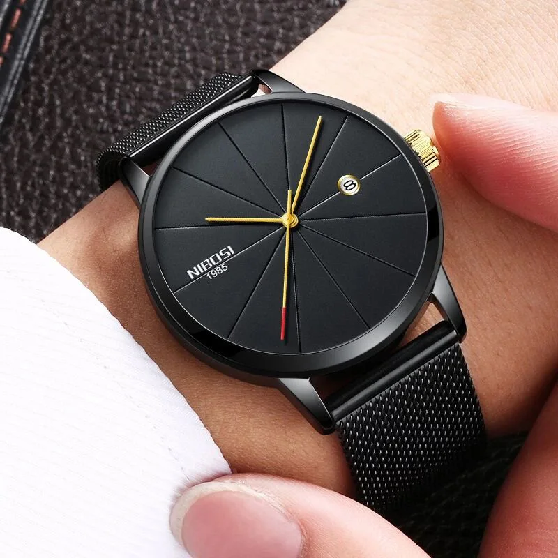  NIBOSI Man Watch Blue Watches Men 2018 Quartz Sport Full Steel Clock Military Watches Men Waterproo