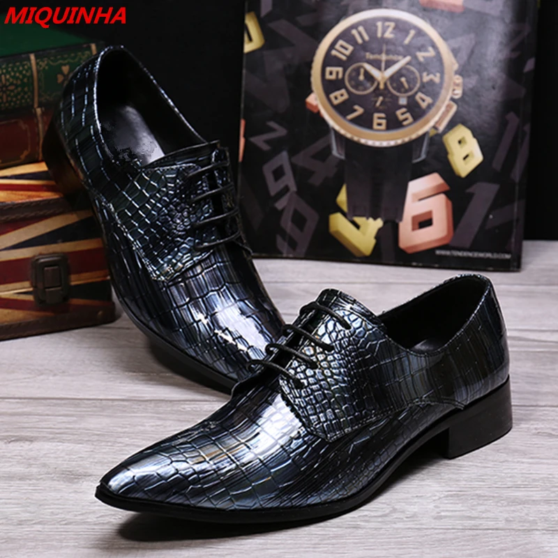 0 : Buy New Fashion Luxury Mens Dress Shoes Lace Up Low Top Mens Flat Shoes Patent ...