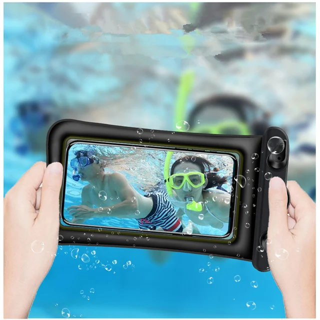 6 Inch Float Airbag Waterproof Swimming Bag Mobile Phone Case Cover Dry Pouch 10