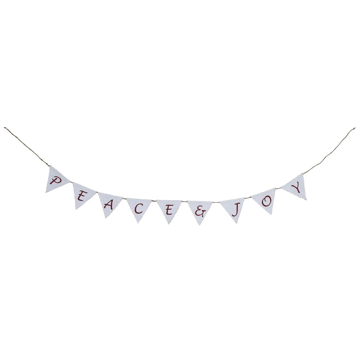 Seasonal Decor Vintage Stripe Peace & Joy White Banner (1)