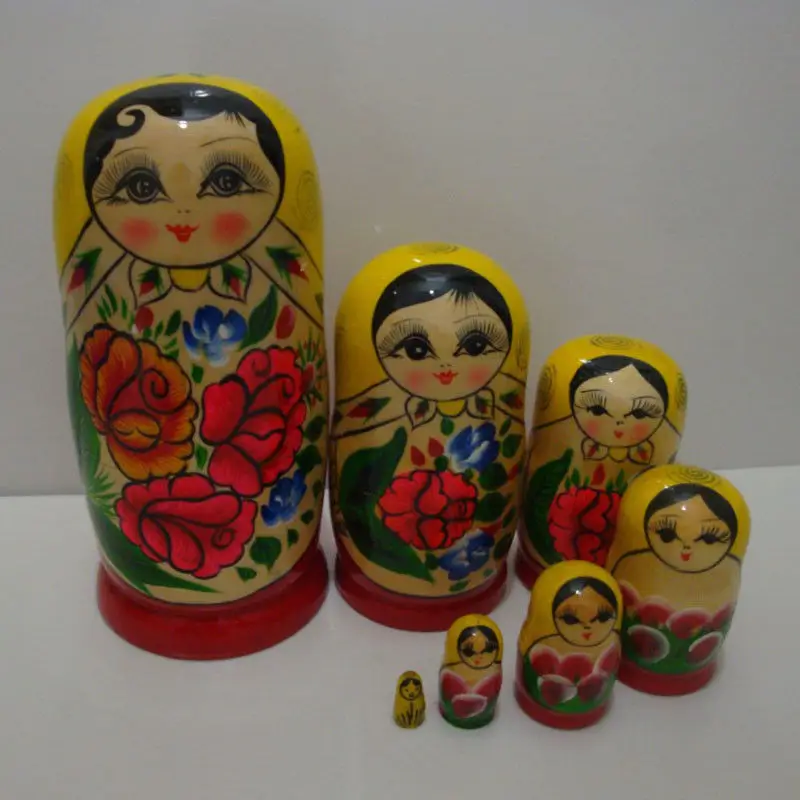 Wooden Russian Nesting Dolls Traditional Matryoshka Wishing Doll Set Gifts
