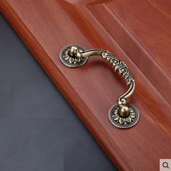 

128mm long h/h 96mm metal pull handles green copper color solid anodize for drawer cupboard cabinet wardrobe closet archaize