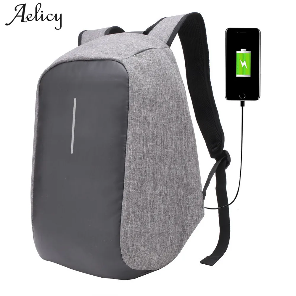 Aelicy New Canvas Men Backpack Anti Theft With Usb Charging Laptop Business Unisex Knapsack Shoulder Waterproof Women Travel Bag fashion canvas men backpack anti theft with usb charging laptop backpacks business unisex knapsack shoulder women travel bags