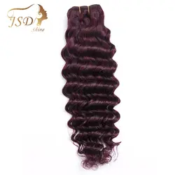 JSDshine перуанские глубокие волны человеческие волосы 1 комплект бордовый пучок волос s 99j цвет не Реми волосы плетение без Клубок Бесплатная