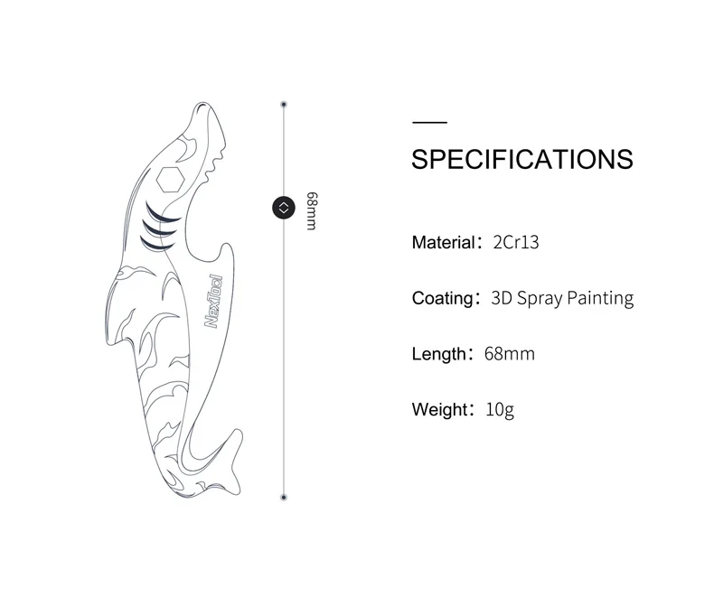 NEXTOOL многофункциональный EDC инструмент мини Открыватель коробок резак акулы 2 шт черный и синий