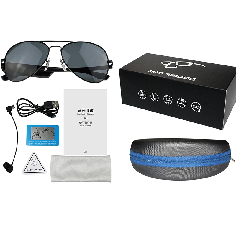 K3 Bluetooth гарнитура Солнцезащитные очки поляризованные Беспроводные BT4.1