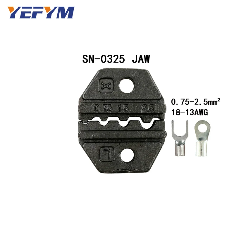 YEFYM обжимные плоскогубцы(ширина челюсти 4 мм/плоскогубцы 190 мм) для TAB 2,8 4,8 6,3 C3 XH2.54 2510 заглушка Изоляционная трубка клеммные инструменты - Цвет: SN-0325 jaw