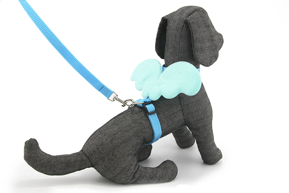 Cute Dog Leash Collar Sets Angles Wings Design Pet Dog Leash Lead For Small Dogs Cats Adjustable Dog Harness Outdoor Pet Product 108