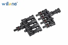 Willone 5 pair free shipping MC4 T Branch 30A Solar Panel Connector Cable Coupler Combiner MC4 Panel Cable Connectors MC4T
