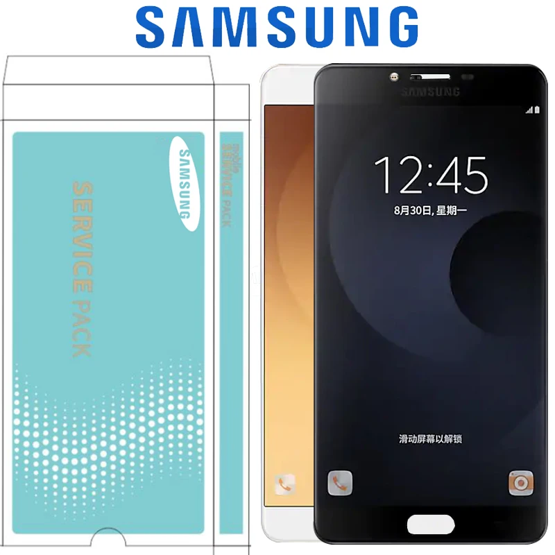 

Black White 100% ORIGINAL 6.0" SUPER AMOLED LCD for SAMSUNG Galaxy C9 Pro Display C9000 C9 Touch Screen Digitizer