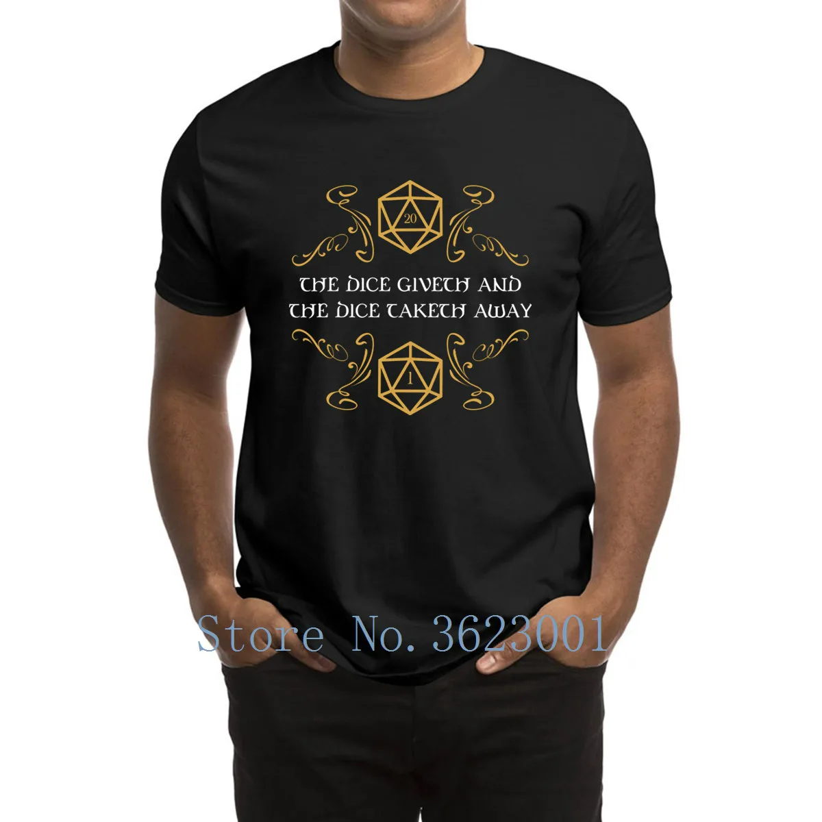 

Customized Kawaii Men T Shirt The Dice Giveth And Taketh Away Dnd T-Shirt Man Slim Fit Male Tshirt Funny S-3xl Tee Shirt Cute