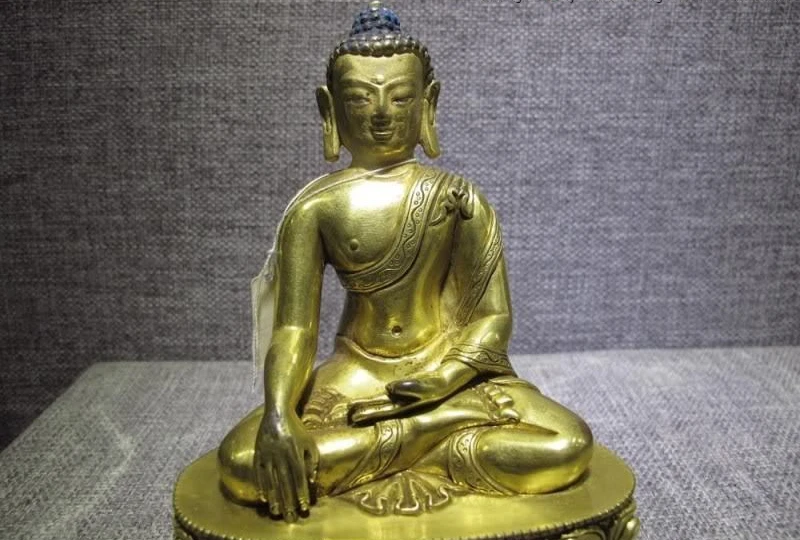 

Tibet Buddhism Bronze Copper Gild Manjusri Bodhisattva Kwan-Yin Guan Yin Statue