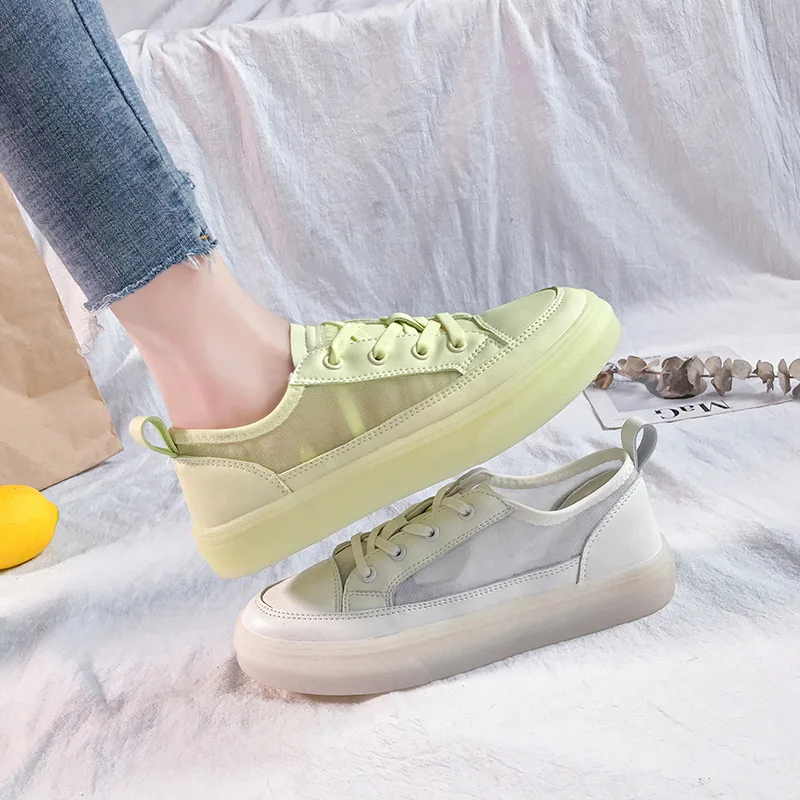 

2019 autumn new fashion simple solid color casual shoes women mesh breathable comfortable flat shoes