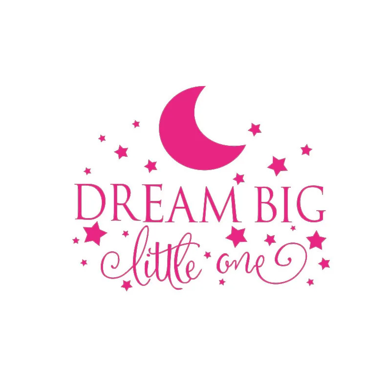 Dream Big Little One Наклейка-цитата на стену, стикер на стену детской спальни художественный декор, Детская Настенная Наклейка настенные наклейки со звездами 2632 - Цвет: Rose