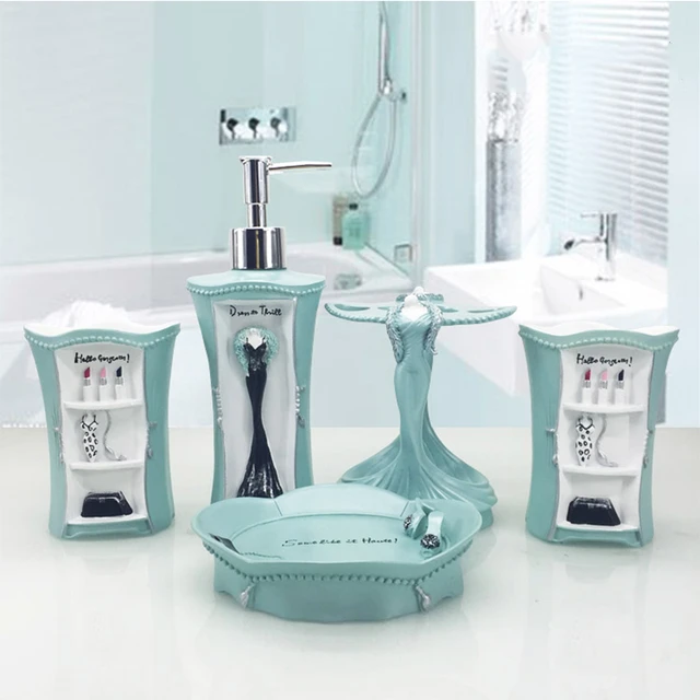 5 Pieces Bathroom Accessories Soap Dispenser Bathroom Cleaning Set Bathroom  Suit Decorative Bath Set for Housewarming Gift Hotel - AliExpress