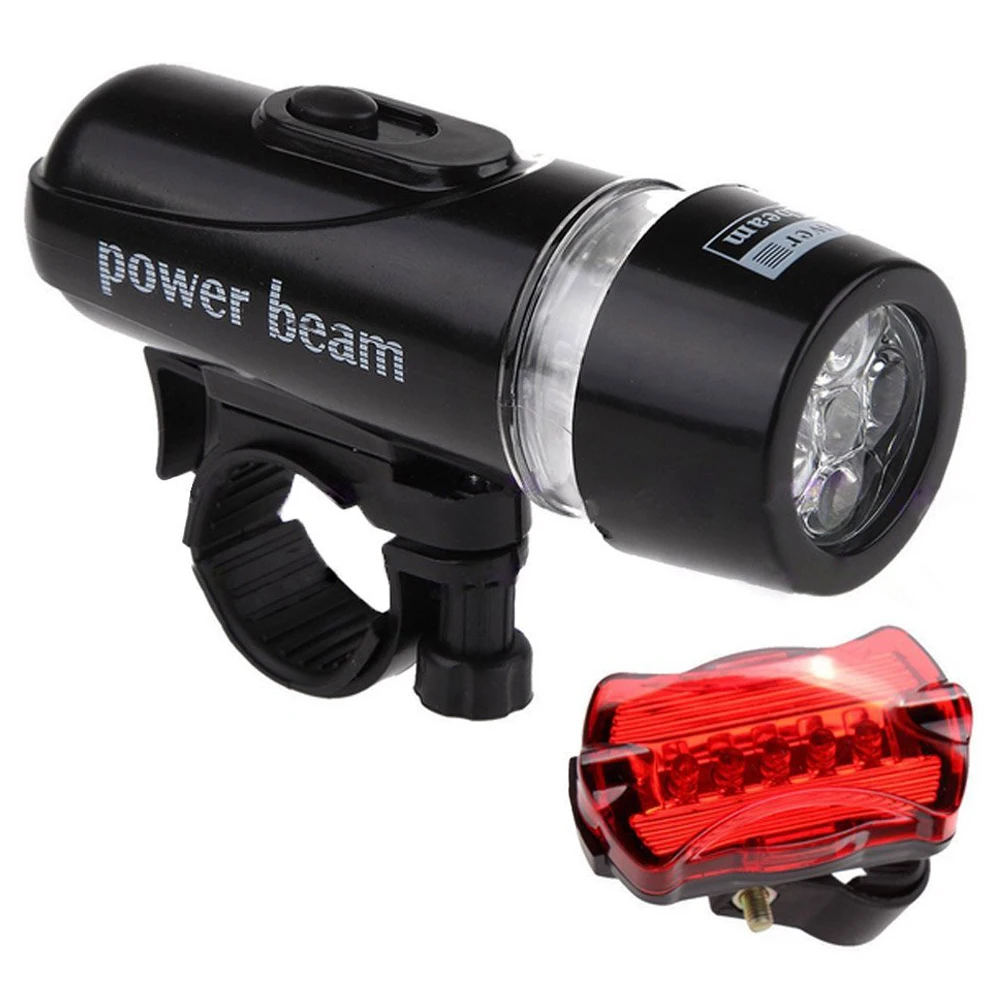 

Radfahren Fahrrad Lampe Set 5 LED Fahrrad Frontlicht & 5 LED Rad Ruecklicht StirnLampe Taschelampe
