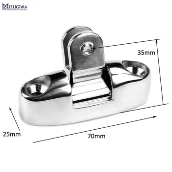 

316 Marine SS Boat Bimini Framework Universal Top Side Mount 150 Degree Swivel Deck Hinge With Rubber Pad Fittings Hardware