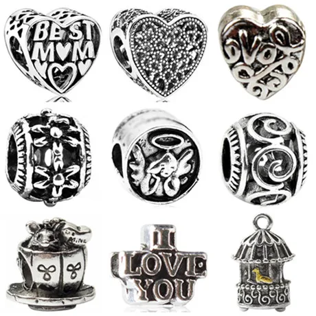 

Punk Vintage Bird Lion Star Map Hearts Charms Beads Fit Pandora Bracelets & Bangles for Women Retro DIY Jewelry Making Birthday