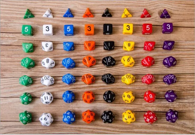 7 Pcs D10 Multi-Sided Gem Dice Die for RPG Dungeons & Dragons DND D&D Games Set