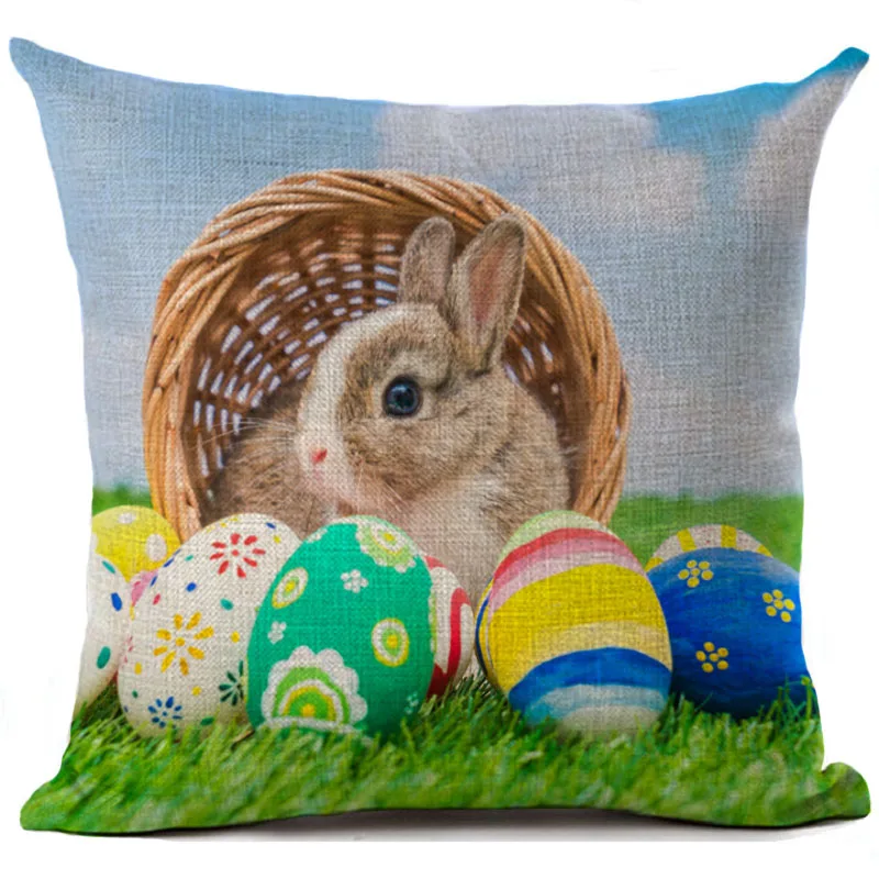 Животное Стиль Пасхальный кролик подушка с принтом наволочка, домашний декор диван кофе автомобиль стул пледы наволочка Almofada Cojines