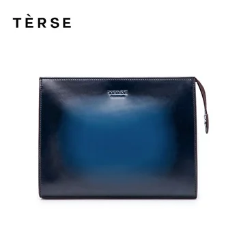 

TERSE 2018 New Wallet Large Capacity Clutches For Men Genuine Leather Customized Logo Hand Bag Zipper Bag 4 Colors 9601 Hot