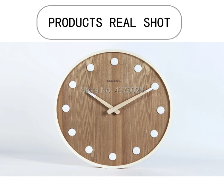 GeekCook 14 дюймов не отражающие деревянные Реверсивные настенные часы простые спальные тихие пасторальные кварцевые часы большие настенные часы для гостиной