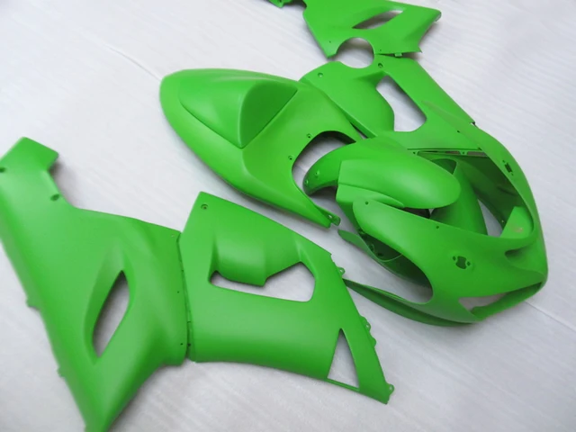 Kit de carenagem customizado de motocicleta, para kawasaki ninja 2005 e 2006, zx6r, conjunto de carenagem zx 6r 636, 05, 06, verde fosco + tampa do tanque 3