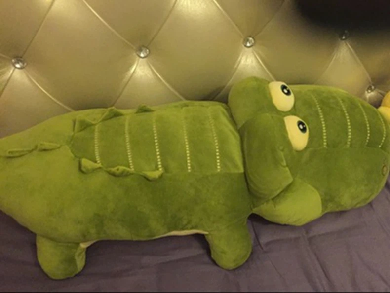 Dorimytrader Jumbo Cute Cartoon Crocodile Plush Toy Giant Stuffed Animal Alligator Doll Pillow for Children Gift 130cm 170cm DY50456  (16)