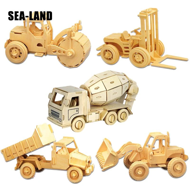 Giocattoli Per I Bambini 3d Di Puzzle Fai Da Te In Legno Di Puzzle Camion Di