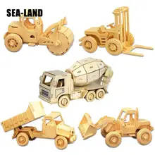 Toys For Children 3D Puzzle Diy Wooden Puzzle Engineering Truck A Kids Toys Also Suitable Adult