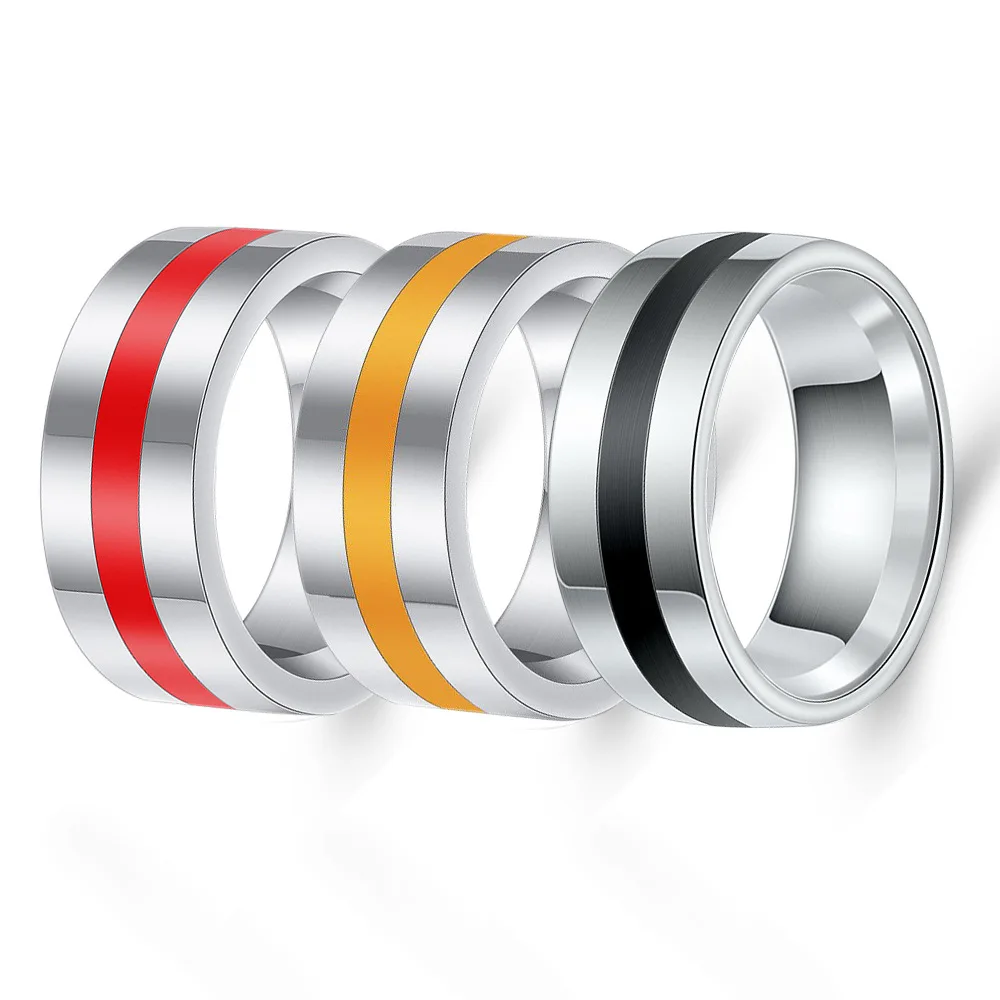 

OLOEY Simple Stainless Steel Rings For Women Men Fashion Finger Ring Casual Party Unisex Knuckle Rings Jewelry Accessories Gifts