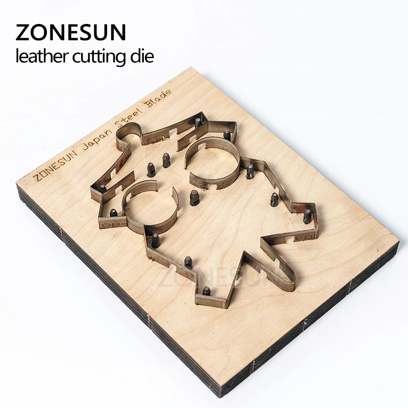 ZONESUN DIY подарок стальное лезвие правило мышь высечки формы нож инструмент автомобильный мешок брелок дерево кожа удар кликер