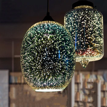 

New Amazing 3D Modern Led Pendant Lights Lamp Ball Nordic Creative luminaire suspendu Home Art decor loft hanglamp Glass