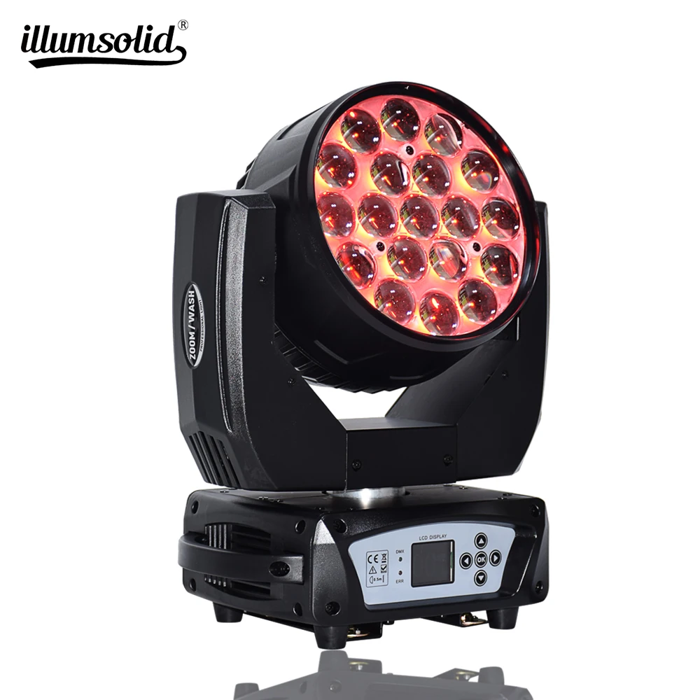 Светодиодный прожектор с движущейся головкой 19x15W 4 в 1 Профессиональный DJ