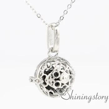 

heart ball metal volcanic stone essential oil necklace girls locket engravable lockets aroma pendants openwork necklaces