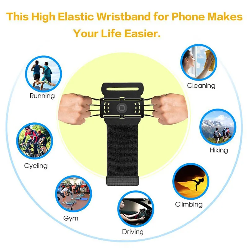 4-6inch Running Bag Men Women Armbands Touch Screen Cell Phone Case Rotatable Running Belt Cycling Gym Arm Band Bag for iPhone 8