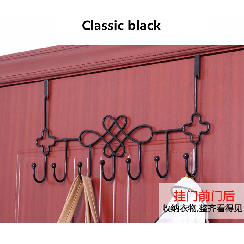 High quality Creative Chinese Knot Avoid perforation Wall hook Thicken Multifunction Door Storage Coat hooks wall mounted