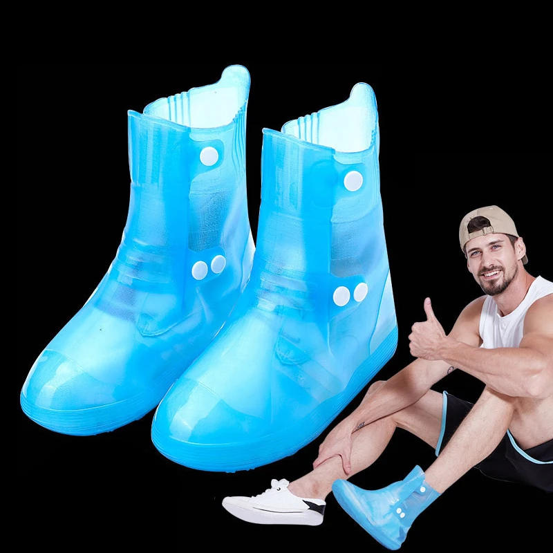 

YWEEN new fashion rain boots waterproof rain boots non-slip padded water shoes rain days tube men and women shoe covers