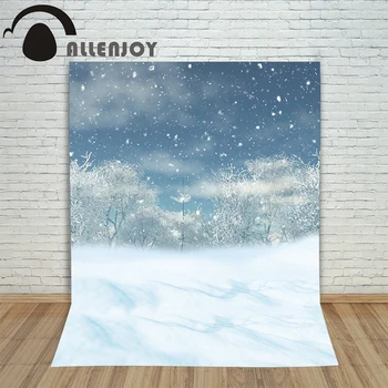 

Allenjoy photography backdrops tree sky snowfall children vinyl baby shower photo studio props christmas backgrounds wallpaper