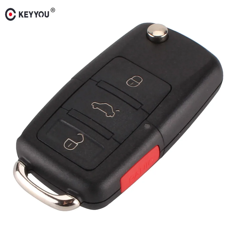 Автомобильный пульт дистанционного управления KEYYOU 20X 4 3 + 1 чехол брелок для Volkswagen