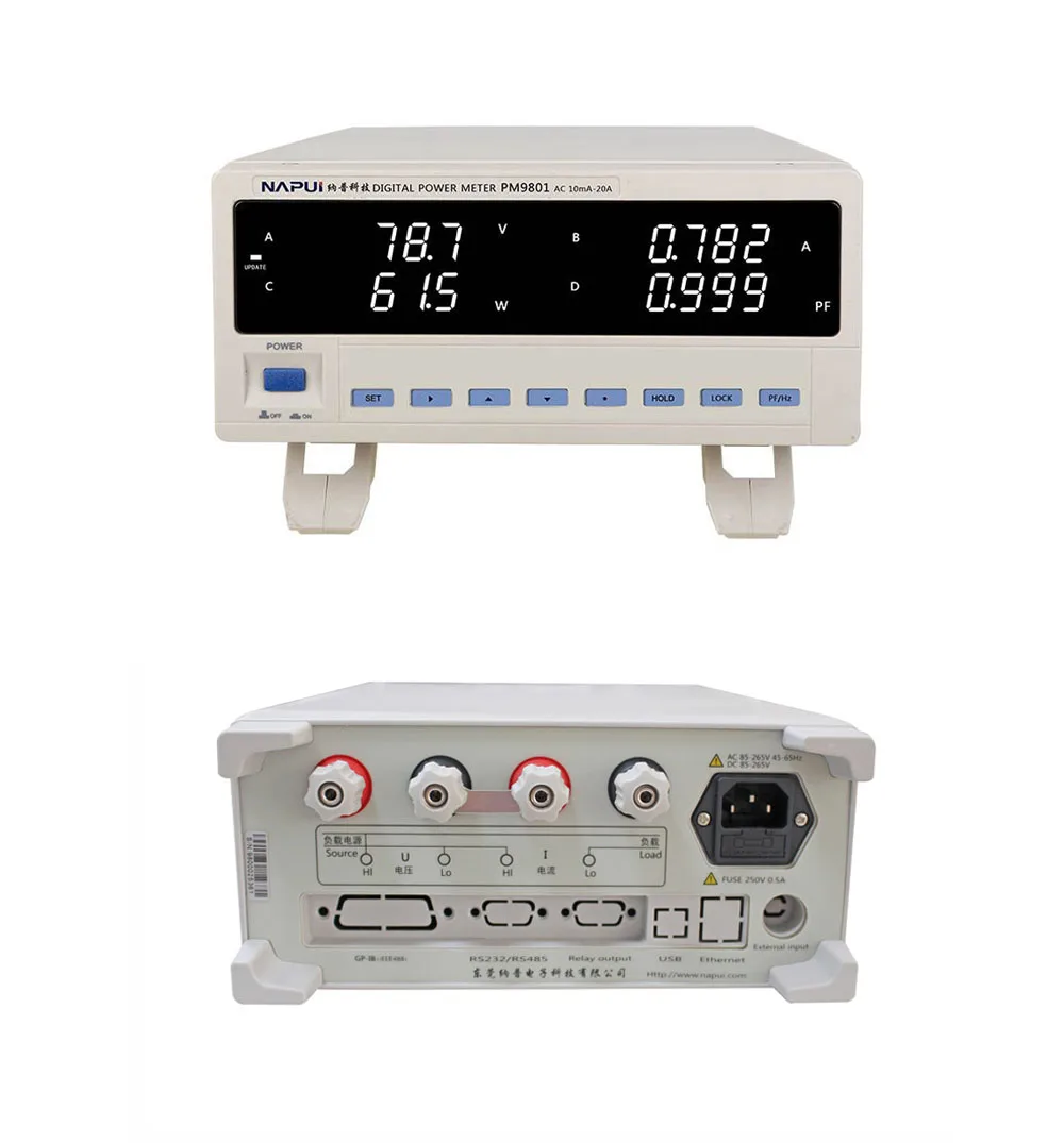 PM9801 напряжение тока коэффициент мощности цифровой измеритель мощности тестер динамометр Электрический тестер параметров функция сигнализации