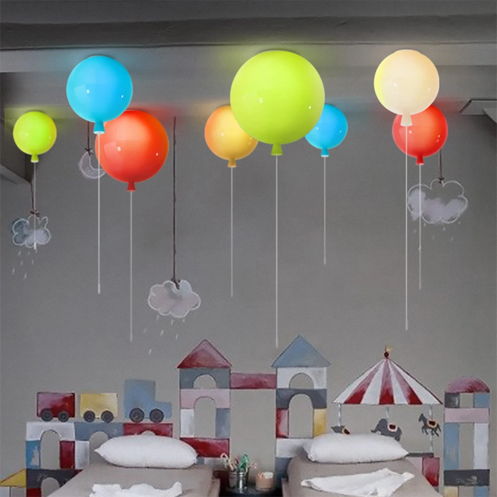 Люстра детская chandeliers in the nursery светильник воздушный шар люстра в детскую Подвеска в виде шара свет лампа для детской комнаты Диаметр 25 см 6 цветов акриловый приспособление дом